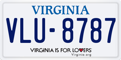 VA license plate VLU8787