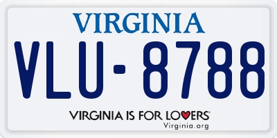 VA license plate VLU8788