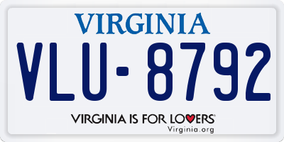 VA license plate VLU8792