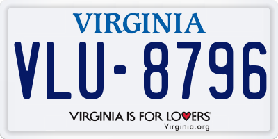 VA license plate VLU8796