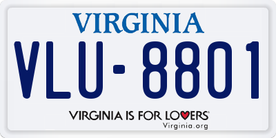 VA license plate VLU8801