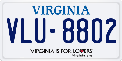 VA license plate VLU8802
