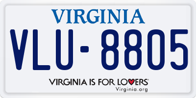 VA license plate VLU8805