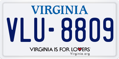 VA license plate VLU8809