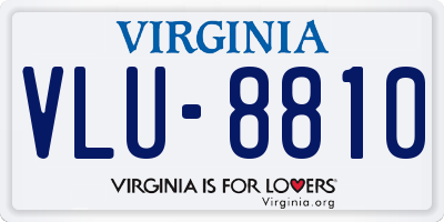 VA license plate VLU8810