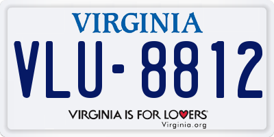 VA license plate VLU8812