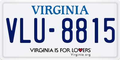VA license plate VLU8815