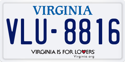 VA license plate VLU8816