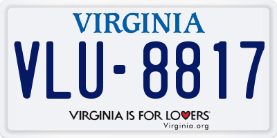 VA license plate VLU8817