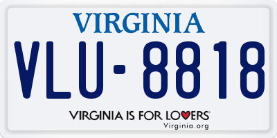 VA license plate VLU8818