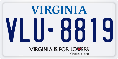 VA license plate VLU8819