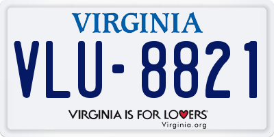 VA license plate VLU8821