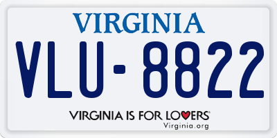 VA license plate VLU8822