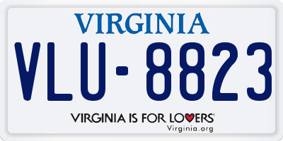 VA license plate VLU8823