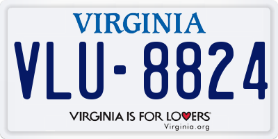 VA license plate VLU8824
