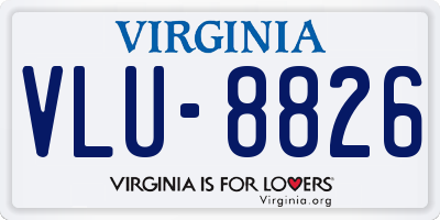 VA license plate VLU8826