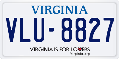 VA license plate VLU8827