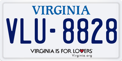 VA license plate VLU8828