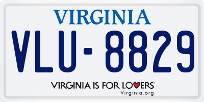 VA license plate VLU8829