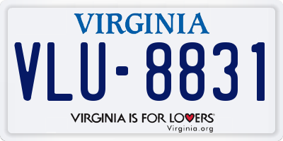 VA license plate VLU8831