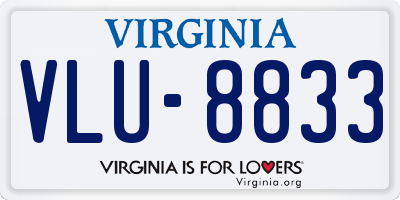 VA license plate VLU8833