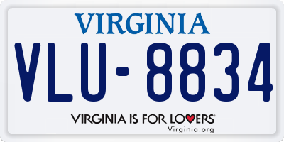 VA license plate VLU8834