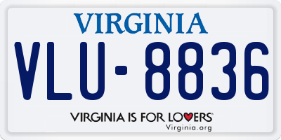 VA license plate VLU8836