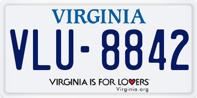 VA license plate VLU8842
