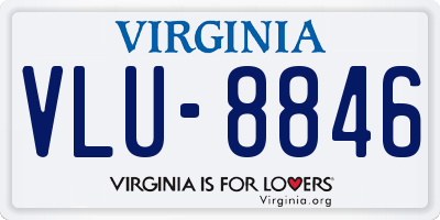 VA license plate VLU8846
