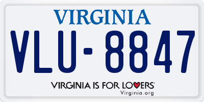 VA license plate VLU8847