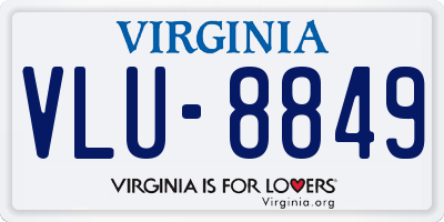 VA license plate VLU8849
