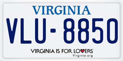 VA license plate VLU8850