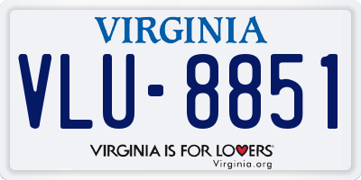 VA license plate VLU8851