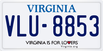 VA license plate VLU8853