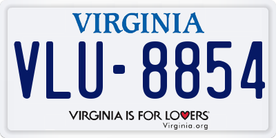 VA license plate VLU8854