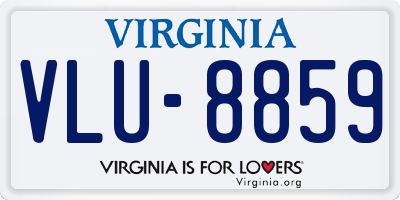 VA license plate VLU8859