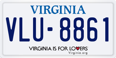 VA license plate VLU8861