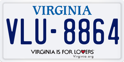 VA license plate VLU8864