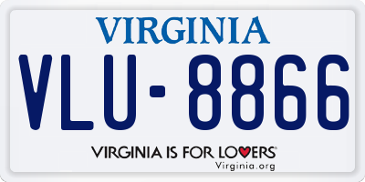 VA license plate VLU8866