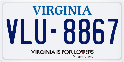 VA license plate VLU8867