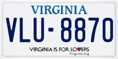 VA license plate VLU8870