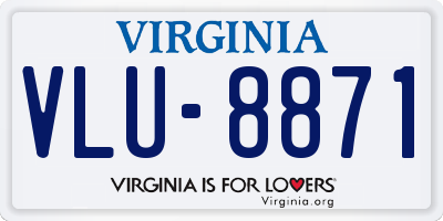 VA license plate VLU8871