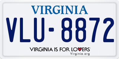 VA license plate VLU8872