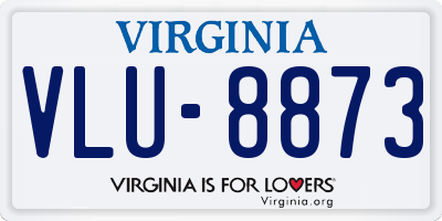 VA license plate VLU8873