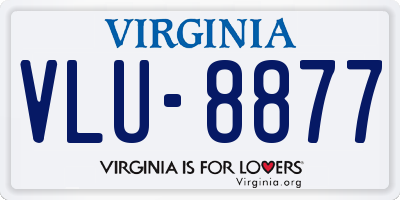 VA license plate VLU8877