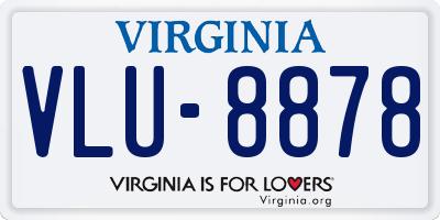 VA license plate VLU8878
