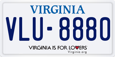 VA license plate VLU8880