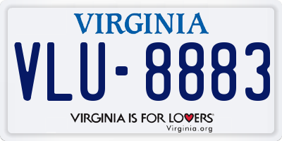 VA license plate VLU8883
