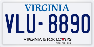 VA license plate VLU8890