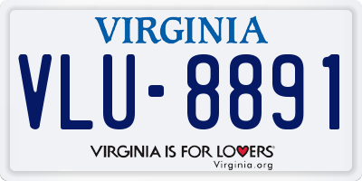VA license plate VLU8891